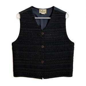 Vintage 90s Tantrums Black Embroidered Vest Size Medium